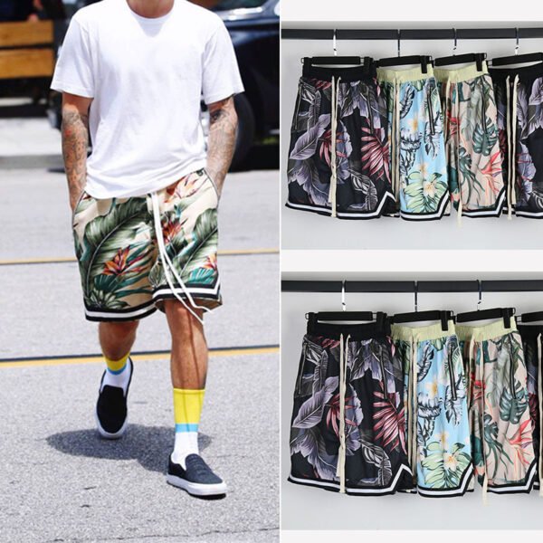 Man Bieber Hawaiian Style Beach Pants Shorts Hip Hop