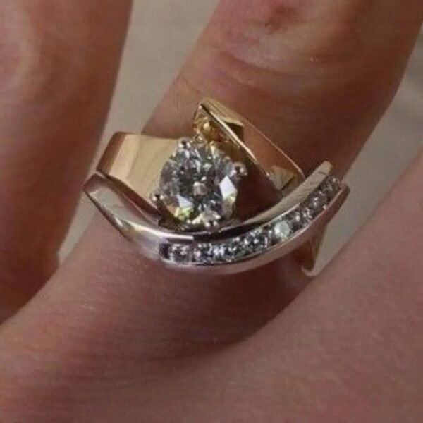 Personalized Creative Zircon Ring European And American 18K Gold Plated